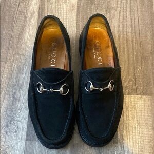 cci Men horsebit Loafers slipon US8 D 
Black suede lug sole solid shoes